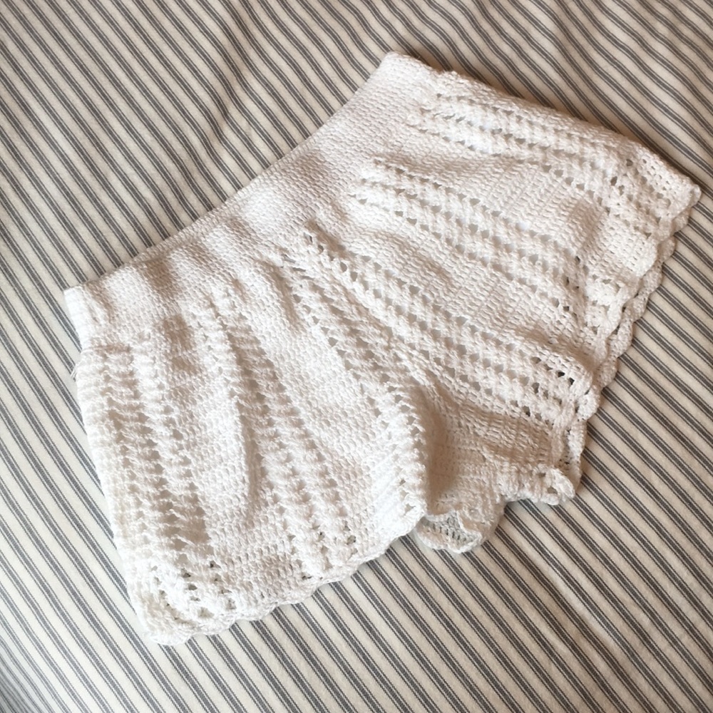 White Crochet Shorts